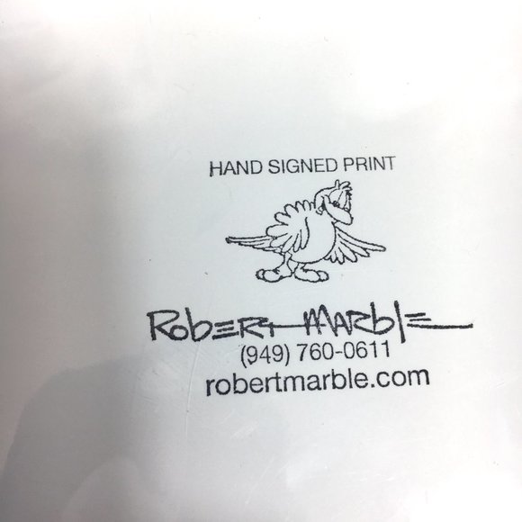 ROBERT MARBLE  Signed Art Print 1991 Fishing Bear  Vtg - Picture 4 of 6